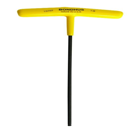 Hex Ball End Wrench, 7/32"", T-Handle with Cushioned Grip, 10.3"" Long
