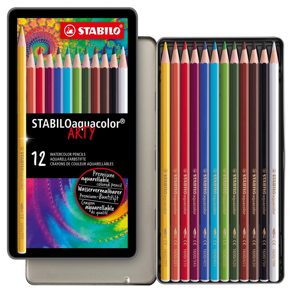 STABILOaquacolor - Watercolor Pencil Set - Pack of 12 (Multicolour)