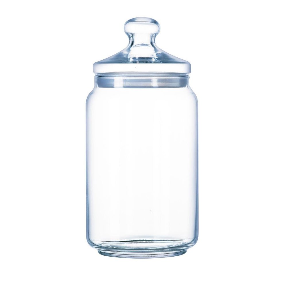Luminarc Pot Club Glass Jar with Glass Lid (Transparent, 1000 ml)