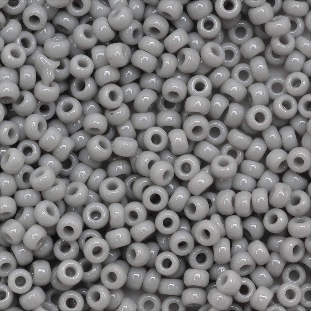 Toho Round Seed Beads 11/0 #53 'Opaque Gray' 8 Gram Tube