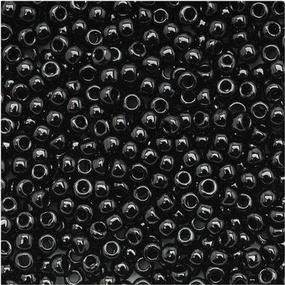 Toho Round Seed Beads 11/0 #49 'Opaque Jet' 8 Gram Tube