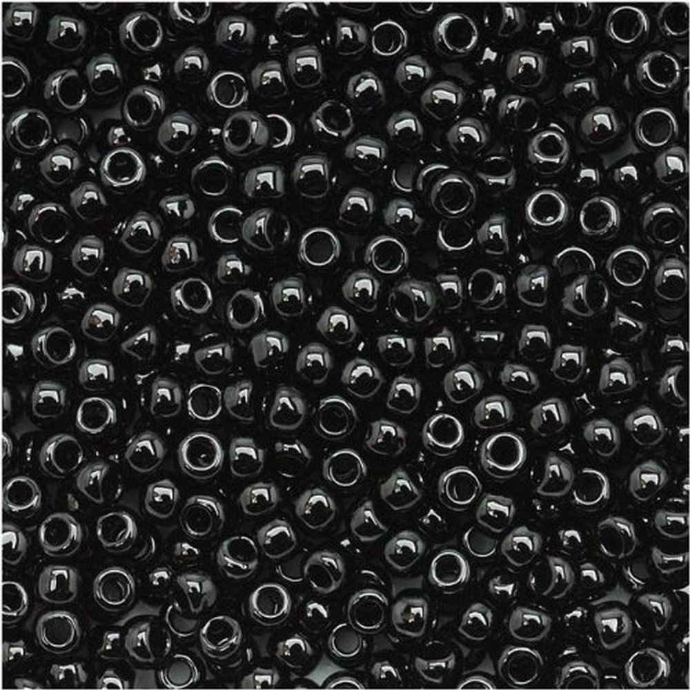 Toho Round Seed Beads 11/0 #49 'Opaque Jet' 8 Gram Tube