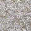 Toho Bugle Tube Beads Size #1 / 2x3mm Silver Line Crystal 8 Grams view 1