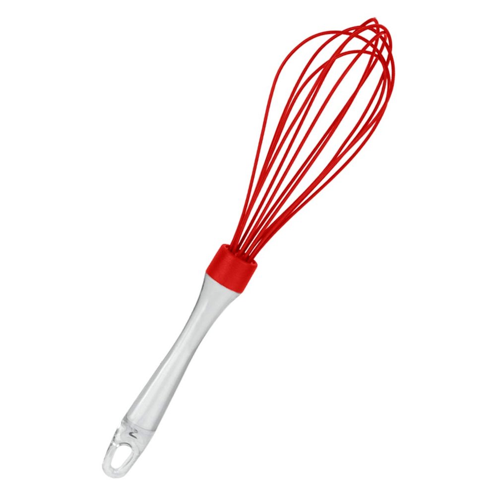 Primeway Polystyrene Handle Silicone Whisk, 27cm, Red (30cm)