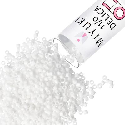 Miyuki Delica Seed Beads 11/0 OPAQUE CHALK WHITE DB200 7.2 Grams