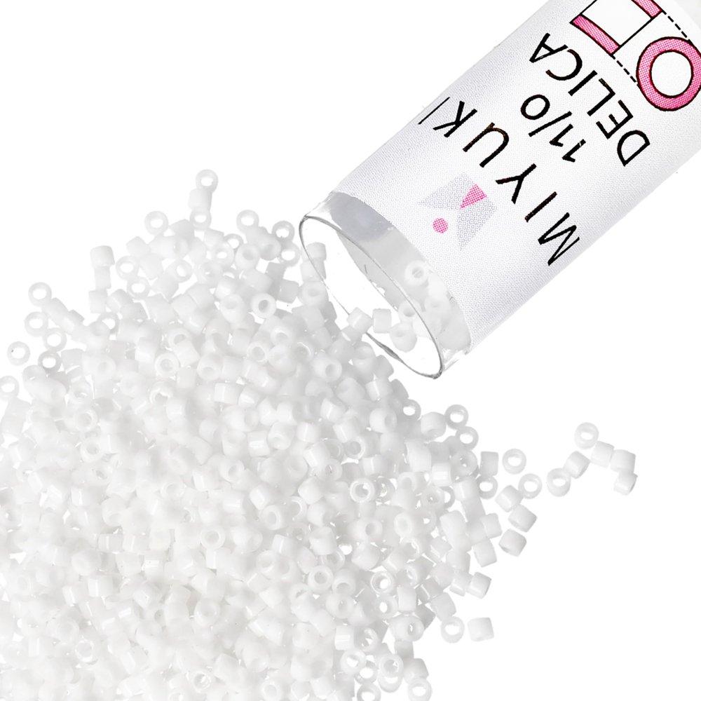 Miyuki Delica Seed Beads 11/0 OPAQUE CHALK WHITE DB200 7.2 Grams