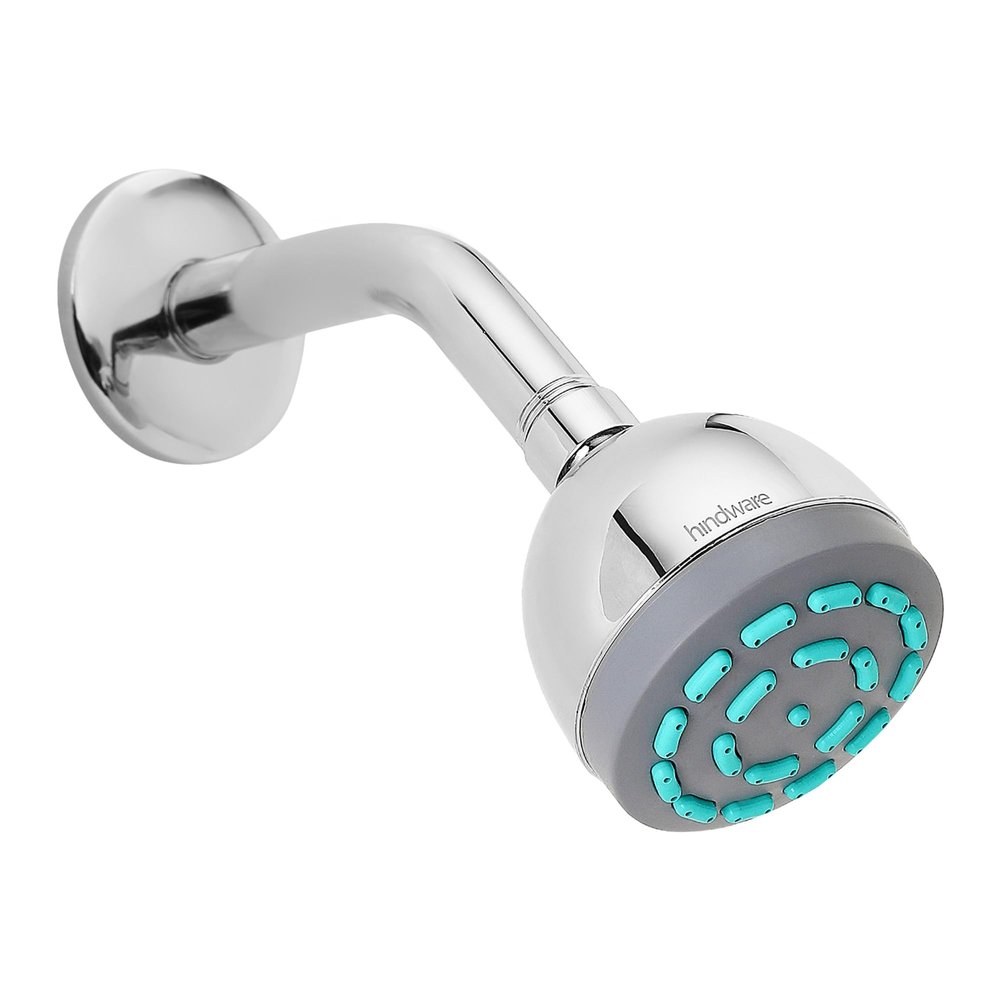 Hindware ABS 77mm Single Flow Overhead Shower | Wall Mounted | Chrome Finish & Nickel Plating | Withstands 3 Lakh Turning Cycles | Rubbit Cleaning System | Sustains High Water Pressure