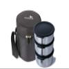 Ecoline V3 Stainless Steel Lunch Box Capacity 1100 ml(2 containers 400ml, 1 Container 300ml) Black view 1