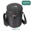 Ecoline V3 Stainless Steel Lunch Box Capacity 1100 ml(2 containers 400ml, 1 Container 300ml) Black view 2
