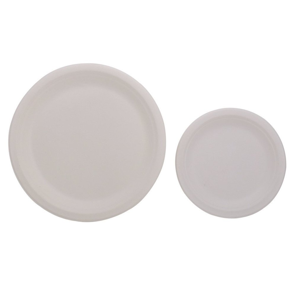 Ecoware 100% Biodegradable, Compostable, Ecofriendly, Disposable Dinner Party Pack (50 Pieces of 10 inch Round Plate and 50 Pieces of 7 inch Round Plate)