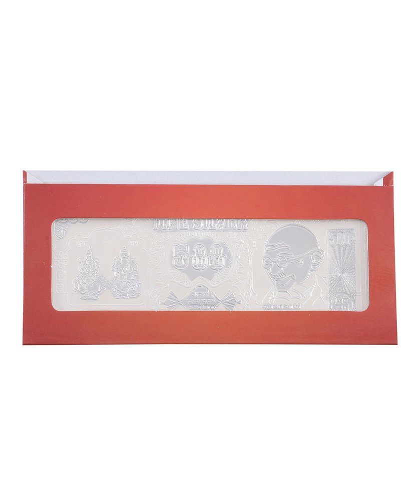 ROOP Silver Plated Printed Currency Note (18 x 8 cm, Multicolour)