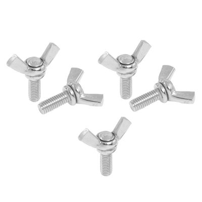 Uxcell Stainless Steel Wing Screw Bolts, 5mm x 12mm Thread, 5-Piece