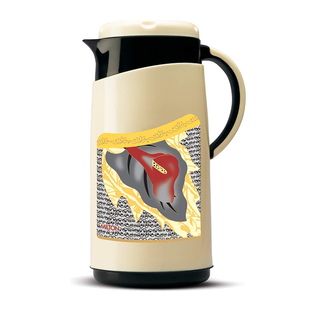 Milton Viva Tuff 1500 Water Jug, PU Insulated Inner Stainless Steel Hot & Cold Jug, BPA Free, Leak Proof, 1.3 Litre, Black, Ideal for Tea, Coffee, Water, Hot Beverages
