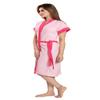 FEELBLUE Premium Micro Terry Double Shaded Half Sleeve Free Size Unisex Adult Bathrobe with Front Pocket (Pink) view 4