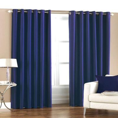 HFI Royal Silky Grommet Long Door Curtain - 9 feet, Navy Blue - 1 Piece