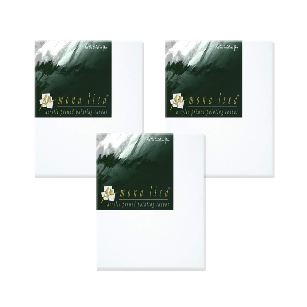 Mona Lisa Canvas Board (8 IN x10 IN) Pack of 3