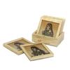 Handicraft Paradise Real Gemstone Pine Wood Bride Design Square Coaster view 2