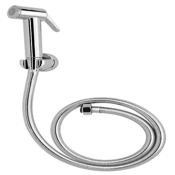 CERA Health Faucet ABS Body with Wall Hook and 1-Meter Stainless Steel Chrome Finish Braided Rubber Hose | Durable & Functional | F8030103