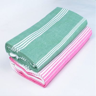 Sathiyas Supreme Turkish Cotton Bath Towel- Combo (Green,Pink)(30 * 60)