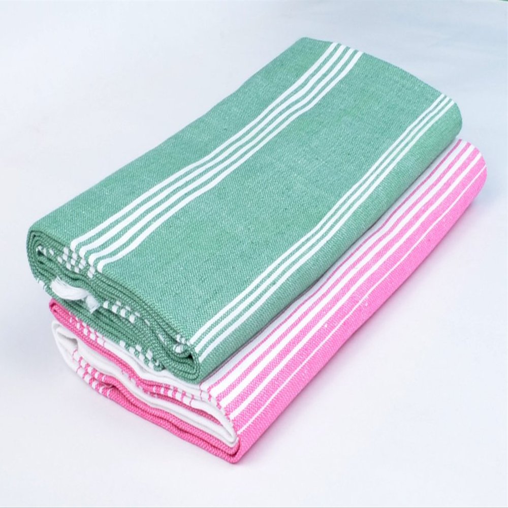 Sathiyas Supreme Turkish Cotton Bath Towel- Combo (Green,Pink)(30 * 60)