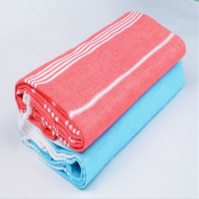 Sathiyas Supreme Turkish Cotton Bath Towel- Combo (Red,Blue)(30 * 60)