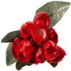 Fourwalls Beautiful Artificial Polyester and Plastic Tulip Flower Bunch (9 Head Flower, 38 cm Total Height, Red, Set of 2) view 4