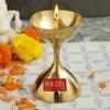 Hazel Nanda Deep Brass Diya Oil Lamp Pooja, Large, Golden view 2