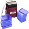 Signoraware Quick Carry Plastic Lunch Box with Bag, Deep Violet view 1