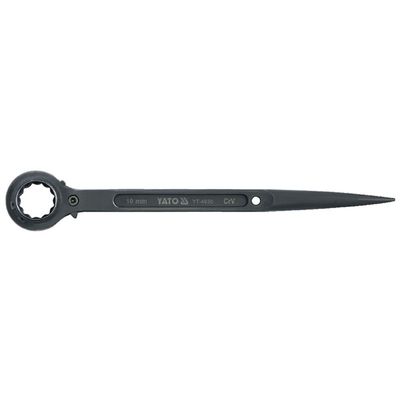 Yato Construction Wrench with Ratchet YT-4930|Spanner Set Tools Kit|Tool Set|Industrial Use|Tool Kit Set for Home Use|Toolkit|Spanner Kit|Spanner for Home|Power Tools|Home Tools 10X12mm, Steel