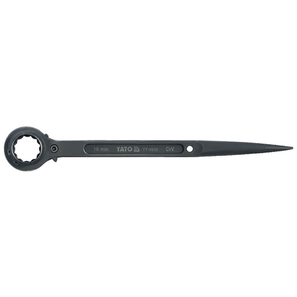 Yato Construction Wrench with Ratchet YT-4930|Spanner Set Tools Kit|Tool Set|Industrial Use|Tool Kit Set for Home Use|Toolkit|Spanner Kit|Spanner for Home|Power Tools|Home Tools 10X12mm, Steel