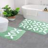 Saral Home Cotton Bathmat with Contour mat(Green, 40X60 CM) view 2