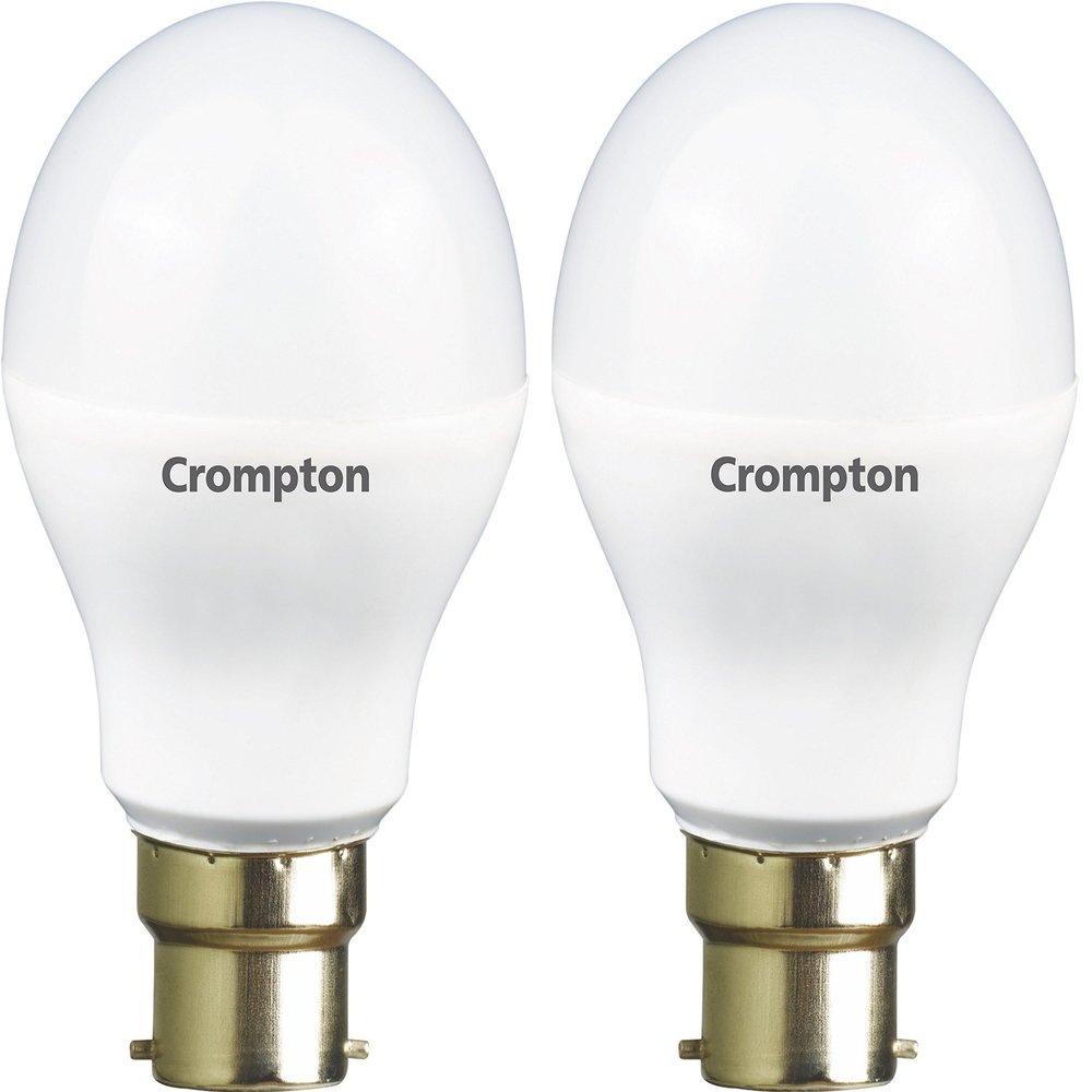 Crompton Polycarbonate B22 Led-12Wdf-Cdl-Bi 12-Watt Led Lamp (Pack Of 2, Cool Day Light)