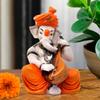 Aadaa Musical Ganesha Polyresin Figurine - (7.8x14x7.8 in, Multicolor) view 1