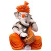 Aadaa Musical Ganesha Polyresin Figurine - (7.8x14x7.8 in, Multicolor) view 3