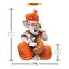 Aadaa Musical Ganesha Polyresin Figurine - (7.8x14x7.8 in, Multicolor) view 4