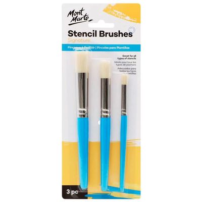 Mont Marte Professional Stencil Brush Set (Brown)