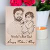 Incredible Gifts India Personalized Wooden Engraved Father'S Day Rectangular Photo Frame (5X4 Inches, Beige), Tabletop view 3