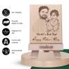 Incredible Gifts India Personalized Wooden Engraved Father'S Day Rectangular Photo Frame (5X4 Inches, Beige), Tabletop view 4