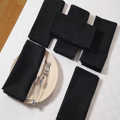 Swayam 100% Cotton Dinner Napkins 6pc Black 16 X 16, Friendly Cotton Fabric, Machine Washable for Dinner, Can be use at Home, Caf, Restaurant & Banquet