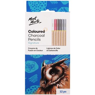 Mont Marte Coloured Charcoal Pencils MPN0042 12Pc