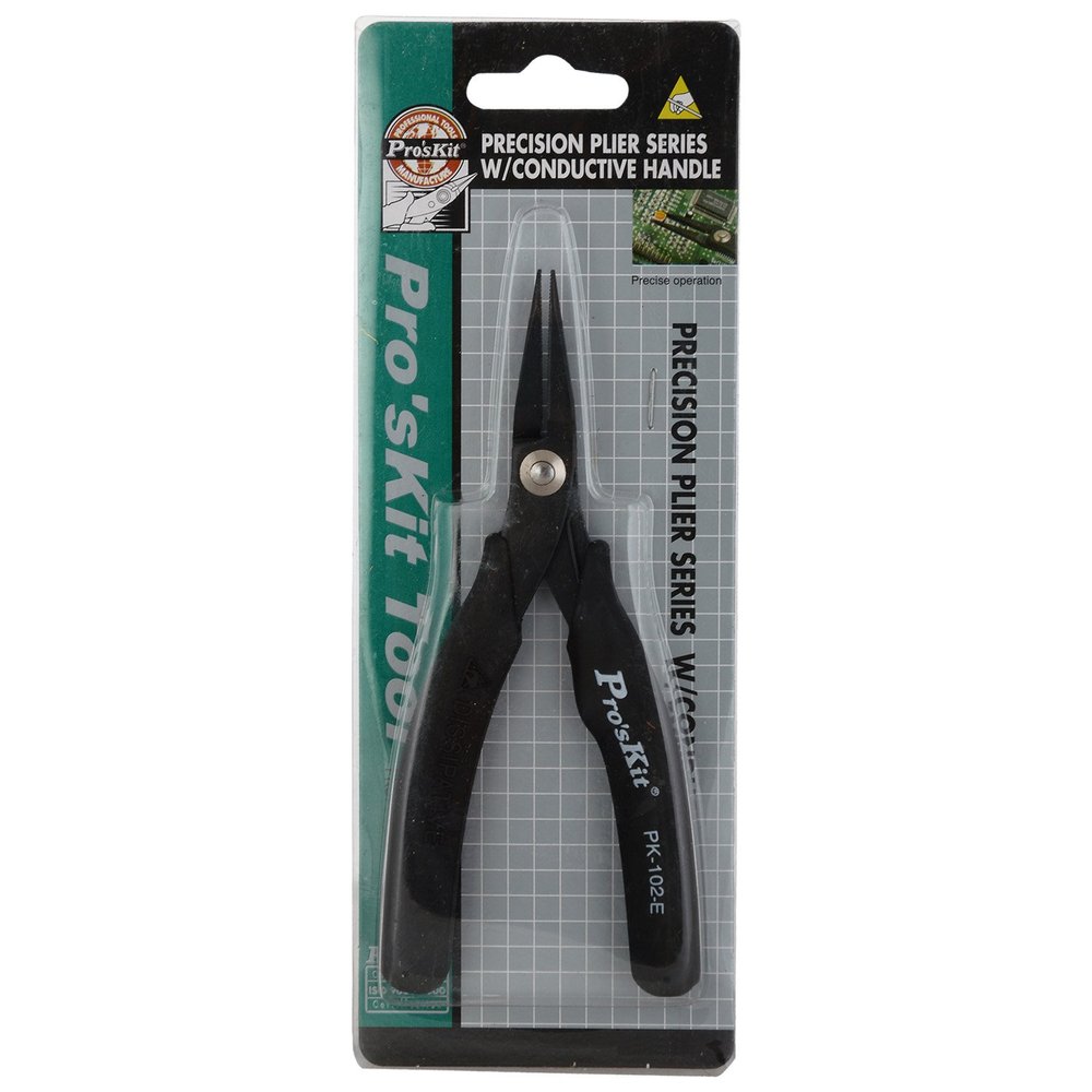 Proskit 1PK-102-E, Long Nose Plier W/Conductive Handle 145mm (Pack of 1)