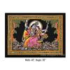 Lord Krishna & Radha Sequin Cotton Wall Hanging 44x30 Inches Multi Color (Large) view 3