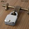 Godrej Square 8 levers Padlock 8154 Steel Finish with 4 Keys view 2