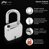 Godrej Square 8 levers Padlock 8154 Steel Finish with 4 Keys view 4