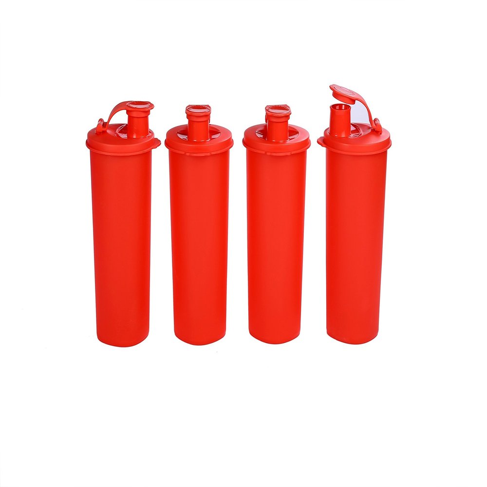 Signoraware Plastic Jumbo Stylish Sipper Set (500ml, Deep Red) - Set of 4