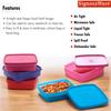 SignoraWare Smart N Slim BPA Free Plastic Lunch Box | Airtight & Leakproof | Microwave & Dishwasher Safe | Freezer Safe | Great for Kids, School, Workplace, Picnic Use (350ml x 3 | Multicolour) view 3