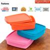 SignoraWare Smart N Slim BPA Free Plastic Lunch Box | Airtight & Leakproof | Microwave & Dishwasher Safe | Freezer Safe | Great for Kids, School, Workplace, Picnic Use (350ml x 3 | Multicolour) view 4