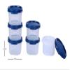 Signoraware Round Modular Plastic Container Set, 200ml, Set of 6, Mod Blue view 2