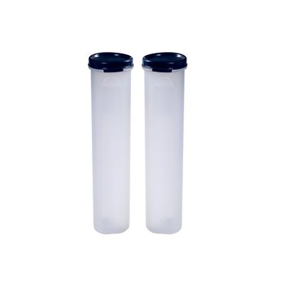 Signoraware Modular Round Plastic Container Set, 890ml, Set of 2, Mod Blue