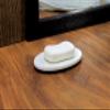 KLEO - Natural White Marble Stone Soap Dish Bath Accessories for Bath, Tub or Wash Basin in Oval Shape view 2